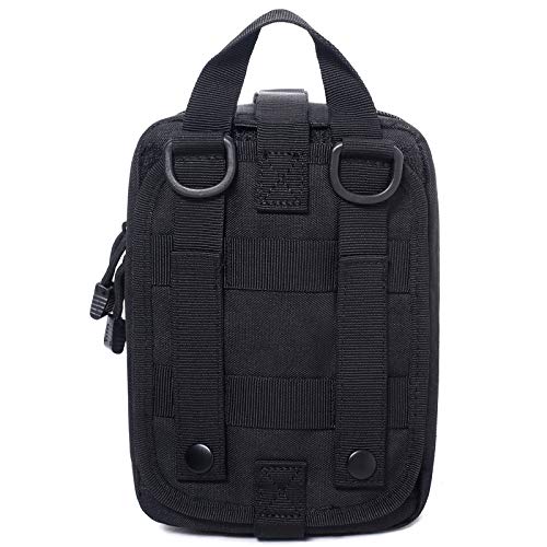Molle Pouch, Sturdy 600D Nylon Tactical Medical Pouch,Rip-Away EMT First Aid Pouch (Bag Only) - color: black1