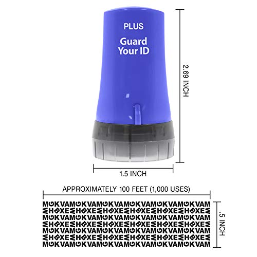 Guard Your ID Identity Theft Protection Roller Stamp for Mail & Documents - color: Blue, size: Standard