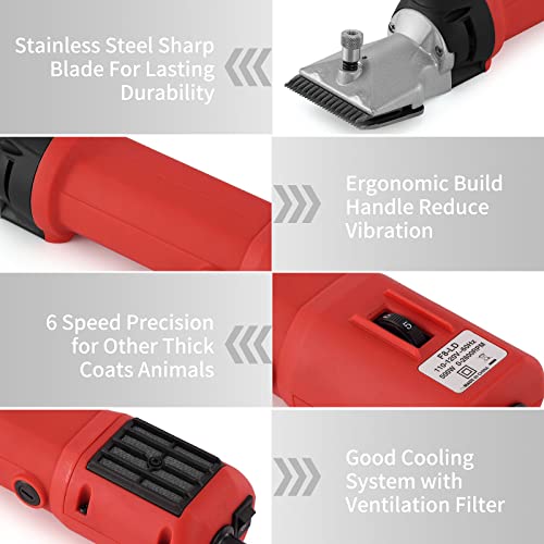 DUCKBOY 500W Cordless Horse Clipper, Rechargeable, for Horse Cattle Alpacas | Ideal for horses, cattle, alpacas & llamas. Cordless, rechargeable for farm grooming. Sharp blades for thick coats - size: Corded 500W
