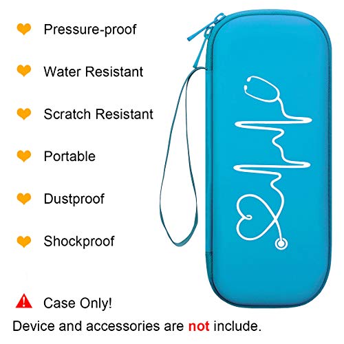 BOVKE Travel Carrying Case Compatible with 3M Littmann Classic III, Lightweight II S.E, MDF Acoustica Deluxe Stethoscopes, Extra Room for Medical Scissors EMT Trauma Shears LED Penlight, Turquoise - color: Pu Leather_Turquoise