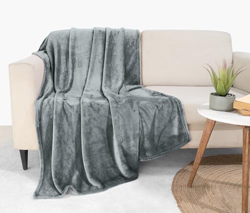 Utopia Bedding Soft Fleece Bed Blanket Throw Size Ash Grey (50x60 Inch) | Microfiber Plush Warm Lightweight Breathable Cozy Blanket Anti-Static, All Season Use, Gift for Women and Men - color: Ash Grey, size: Throw (50x60 Inch)