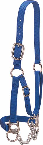 Weaver Livestock Heavy-Duty Restraint Nylon Cattle Halter, Adjustable, Modern Style Cow Calf Halter, Livestock Handling Equipment for Showing, Black - color: Blue