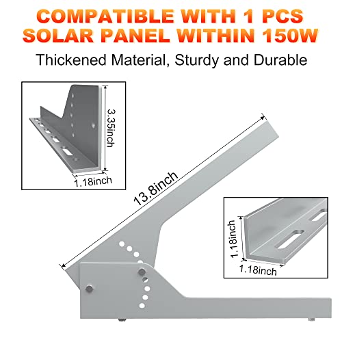 Solar Panel Mount - 13.8in Stand, Angle Adjustable (0-60 Degree), Mounting Brackets for 1 Solar Panel - size: Mount Bracket