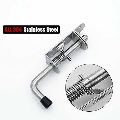 JQK Spring Loaded Latch Pin, 304 Stainless Steel Barrel Bolt Thickened 2mm Door Lock, 5 Inch Brushed Finished, HSB300 - color: Brushed, size: 5Inch - 1Pack