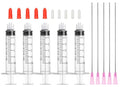 5ml Glue Applicator Syringes with 18G 4 Inch Blunt Tip Long Needles and Cap | 5ml Syringe with 18 Gauge 4" Blunt Needle and Storage Caps for Ink, Craft, Oil, Epoxy, Glue, Liquid Dispensing, Woodworking - size: 5ml