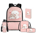 Upetstory Kawaii Cat Backpack for Girls 4-6 6-8 8-10 12-16 Kids School Bag with Lunch Box Pencil Case Middle School Bookbag Elementary Kindergarten Preschool Book Cover Water Bottle Sleeve - color: Cat