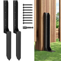Fence Post Repair Kit，(One-Piece 33.7",2 pcs) | Heavy Duty Steel Fence Post Anchor Ground Spike ，Quick Fix Broken/Leaning Wood Posts with，and Fixed Fence Posts - size: One-Piece (33.7")
