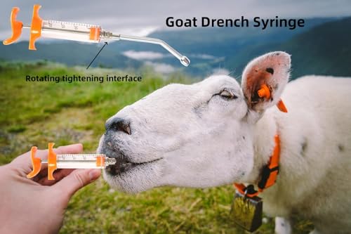 1 Pcs Goats Feed water filler, Drench Nozzle, Reusable, Adjustable Dosage, for Cattle, Sheep, Goats, Horse, Pig, Dog Supplies (Orange 20ml) - size: D (20ml)