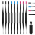 Oruola 9pcs Silicone Ear Wax Removal Tool, Reusable Spiral Ear Wax Removal Tool, Safe Soft Removal Ear Wax Removal Tool with Cleaning Brush for Olders Adult Kids
