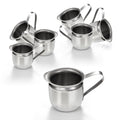 Fit Meal Prep [6 Pack] 3 oz Creamer Pitcher - Stainless Steel Bell Creamers, Mini Cup Container for Serving Milk, Coffee Cream, Salad Dressing, Maple Syrup, Espresso Machine for Restaurant, Cafes - size: 3 oz