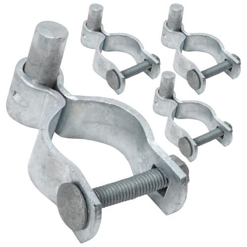 VIVIDA 2-7/8" Chain Link Fence Gate Hinge, Male Gate Post Hinge, 4 PCS | Chain Link Fence Hardware, Galvanized Steel, For 2-7/8" OD Post, Bolts & Nuts Included - size: 2-7/8" (4 PCS)