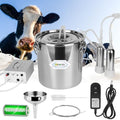 5L Cow Milking Machine, Rechargeable Battery Adjustable Pulse Vacuum Electric Cow Milking Machine,Portable Milking Machine,Individual Pulsation Adjustment, Udder Protection - size: 5L Cow