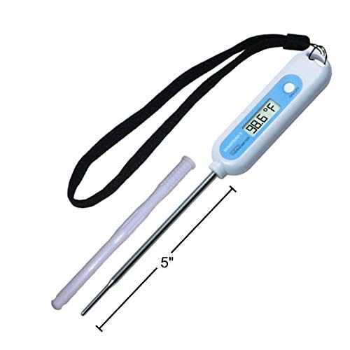 SHARPTEMP-V. Fast, Accurate Temperatures in 8 to10 Seconds. Beeps When Ready. 5-Inch Stainless-Steel Probe With Rounded Tip. Safe for All Farm Animals & Pets.