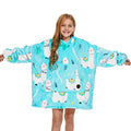 THREE POODLE Wearable Blanket Hoodie, Glow in The Dark Oversized Hoodie Blanket, Sherpa Hooded Blanket Sweatshirt for Adults Women Men Kids, Cozy Gifts - color: Alpaca, size: Kids