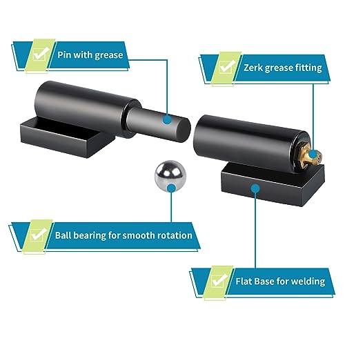 Skelang Gate Hinge 4.5", Weld-on Hinge Barrel Style for Swing Gate and Trailer Ramp Gate, Total Load Capacity 2500Lbs, 1 Pair - size: 4.5 in