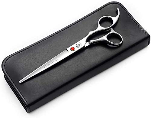 Purple Dragon 6" Sharp Edge Hair Cutting Shears with Bag | Includes Bag, 440C stainless steel, Pet/Puppy/Cat Grooming Scissors, Perfect for Barber or Dog Groomer - size: 6.0 inch