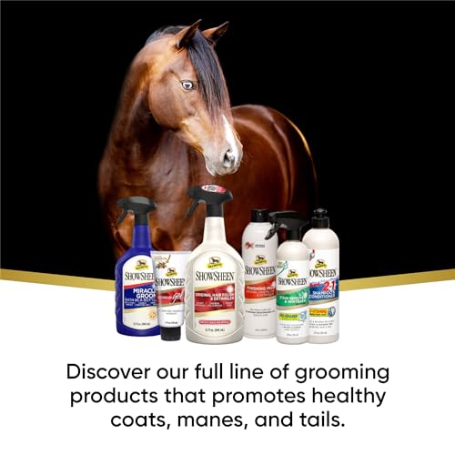 Absorbine ShowSheen Hair Polish & Detangler, 32 fl oz Quart Spray Bottle | Mane & Tail, Pro-Vitamins, Silk Proteins, Lustrous Shine, Reduces Hair Breakage, Promotes Longer Healthy Hair, Horses & Dogs - size: 32 fl oz Spray Bottle