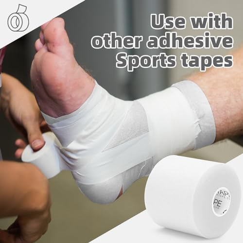 OK TAPE Pre Wrap Tape 4-Rolls 120 Yds Athletic Foam Underwrap for Sports | Protect for Ankles Wrists Hands and Knees, Soft, Breathable, Skin-friendly and Latex-free 2.75 Inches - White - color: White, size: 2.75 Inch x 30 Yards