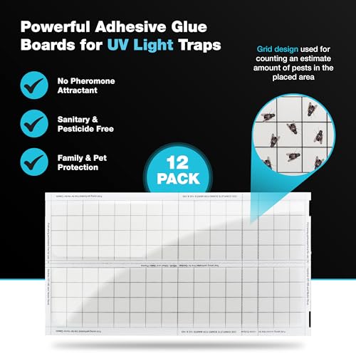 Catchmaster Vector Universal Replacement Glue Boards White, UV Light Fly Trap For Home, Unscented Gnat Traps for House, UV Lamp Insect & Mosquito Killer Refill, Adhesive Bug Light Boards, 12-Pack - style: 12-Refills - White