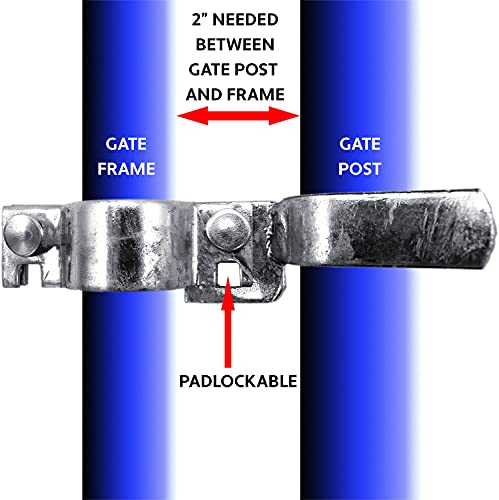 1-5/8" x 4" Chain Link Fence Gate Fork Latch - Fence Gate Latch - Galvanized Fence Gate Latch with Hole for Padlock - size: 1-5/8" x 4"