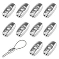10 Pcs Electric Fence Wire Connectors, 2mm Rope Clamps | Zinc alloy egg shape wire rope clamps, 27 x 14.5 mm, for steel cable fence splicing, agricultural and animal enclosures