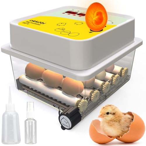 OBI-12 Egg Incubators for Hatching Eggs – Incubator for 12 Eggs with Automatic Egg Turner - Brooder for Chicken Eggs, Quail, and Duck Eggs - Yellow - color: Yellow