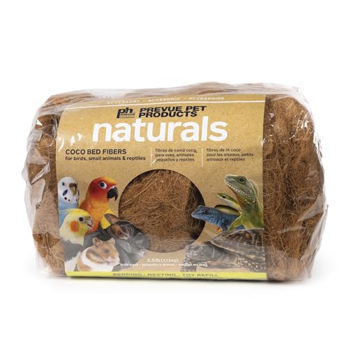 Prevue Pet Products Small Animal Coco Bed Fibers 2.5 lbs | 100% Natural Sterilized Coconut Fiber to Nest, Ideal for Bedding & Replenishing Toys