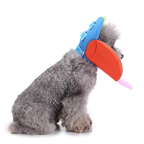 Dog Collar, Pet Cone E-Collar Flower Soft Elizabethan Waterproof Grooming Recovery Protecive Adjustable Collar for Puppy Small Medium Dogs (M Neck:11-13in, Rainbow) - color: Rainbow, size: M Neck:11-13in