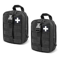2-Pack First Aid Pouch 1000D Nylon Tactical Molle Medical Pouch Utility Pouch for Outdoor Activities Medical Supplies Bag Only - color: Black