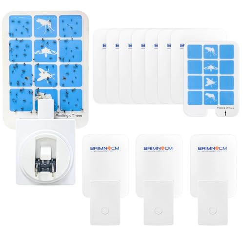 Plug in Flying Insect Trap, Blue Light Bug Catcher, 4 Device+8 Refills | Gnat Traps for House, Indoor Fly Trap for Fruit Fly, Moth and Mosquito, Flying Insect Catcher
