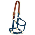 Weaver Equine Breakaway Horse Halter, Supple Leather Crown, Adjustable Brass Throat Snap Halters for Horses, Equine Tack - color: Navy