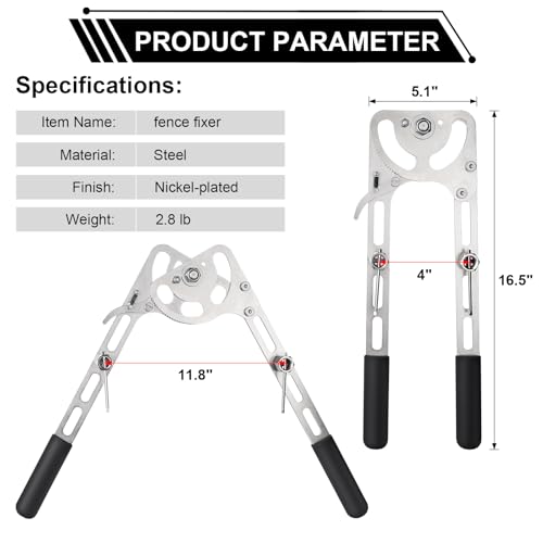 Heavy Duty Fence Fixer, Fence Wire Repair Tool, Fence Restoration Fence Stretcher Tool, Barb Wire Tightener for Tightening Loose & Broken Wire, Fast, Staple-Free for Farms, Ranches, Horse Ranch