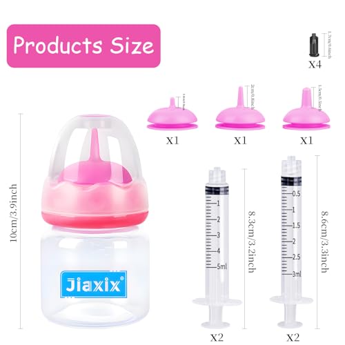 Pet Nursing Bottle Kit for Kitten Puppy,60mlCat Bottle Feeding Kit Nipple Kittens Syringe for Small Cat Dog Newborn Kitten Puppys Rabbits Squirrel Animals (Pink) - color: Pink