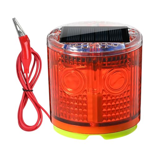 Electric Fence Idicator Light, Briidea Solar Fence Alarm with Light Transmission to 1/2 Mile, Ensure The Normal Operation of The Electronic Fence to Prevent The Invasion of Wild Animals, Red, MK-098 | Light Transmission to 1/2 Mile, Ensure the Normal Oper