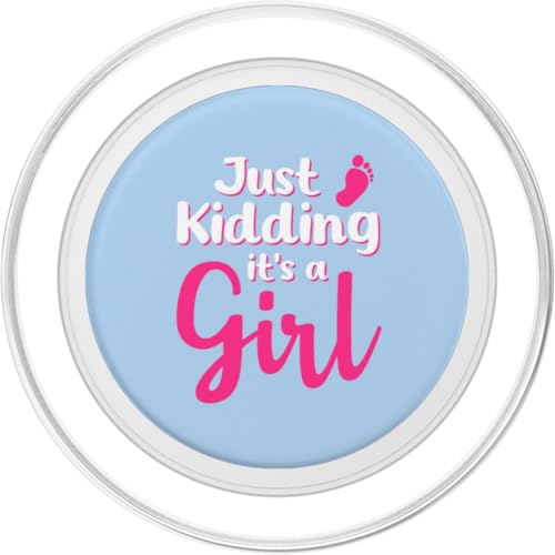 Just Kidding It's a Girl Pink Gender Reveal Party Supplies PopSockets PopGrip for MagSafe - style: Magnetic PopGrip
