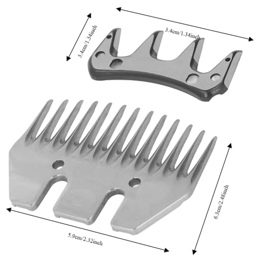 Sheep Shears Blade, Straight 13 Tooth Replacement, 2 Pack | High Carbon Steel, 7mm Teeth Spacing, For Llamas And Thick Fur Animals, 2 Pack, Clean After Use