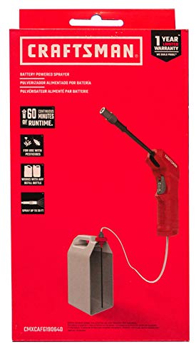CRAFTSMAN Battery Powered Sprayer Wand (CMXCAFG190640) Easily Attaches to Most Ready to Use Chemical Bottles for Gardening, Lawn and Disinfecting