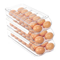 MesRosa Egg Holder for Fridge, Automatic Rolling Egg Organizer -3 Layer | Stackable Clear Egg Container & Tray for Refrigerator, Durable Dispenser and Storage with Sturdy Lid to Saving Space - size: 3 Layer Holder 42 Eggs