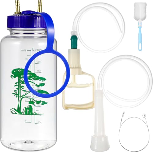 YARNOW Manual Goat Milking Machine Portable Cow Milker Kit, 1L Hand Vacuum Pump Sheep Milking Equipment for Small Farm, Cattle Extractor with Clear Bottle & Cleaning Brushes