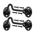 4" Barn Door Latch Door Lock Hardware, Sliding Door Lock Eye Hook Latch with Screws, Rust-Resistant Metal Gate Latch(2 Pack) - color: Black-2 Pack
