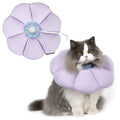 Cat Cone Collar,Cute Waterproof Cat Recovery Collar,Anti-Bite Lick Wound Healing Safety Elizabethan e Collar for Cats,Purple Flower All-Season Style… - color: purple, size: Large