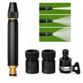 Heavy Duty Adjustable Twist Hose Nozzle, High Pressure Water Hose Nozzle with 2 Standard 3/4" GHT Adapters, Metal Jet Sweeper Spray Nozzle for Garden Hose, Car Wash, Patio and Lawn