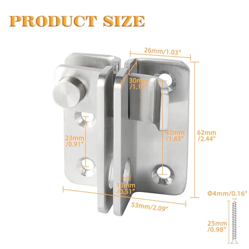 Alise Flip Latch Gate Latch Brushed,Shed Door Latch Barn Door Lock,L-Size | Stainless Steel Door Lock Latches for Shed Barn Wooden Fence Chicken Dog Cage Window Cabinet Backyard Garage - color: Brushed Nickel, size: Large Size (SS)