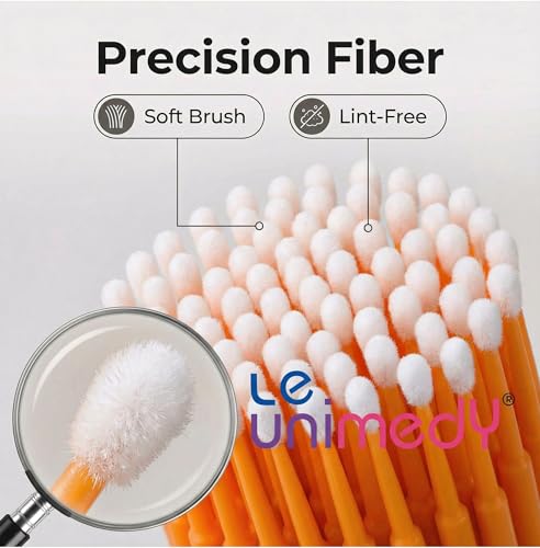 LE UNIMEDY 400PCS/Box Cotton Swabs, Disposable Micro Applicators Brush, Cosmetic Brush, Micro Swabs, Microswabs 2.5mm Orange - size: 2.5mm, Orange