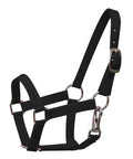 Nylon Small Pony Halter with Nickel Plated Hardware and Throat Latch - color: Black