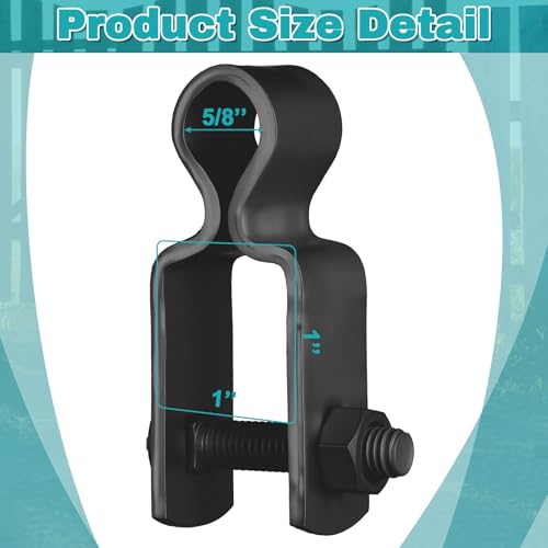 Dansydaisy 2 Pcs 1" x 1" Square Post Female Hinges 5/8'' Pintle Square Chain Link Fence Gate Post Galvanized Steel Hinge with Bolts and Nuts for Repairing and Replacing Fence Gate(Black) - color: Black, size: 1" X 1"