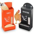 Chicken Grit Oyster Feeder Shell Poultry Hanging Gravity 2 Pack - color: Black&Orange