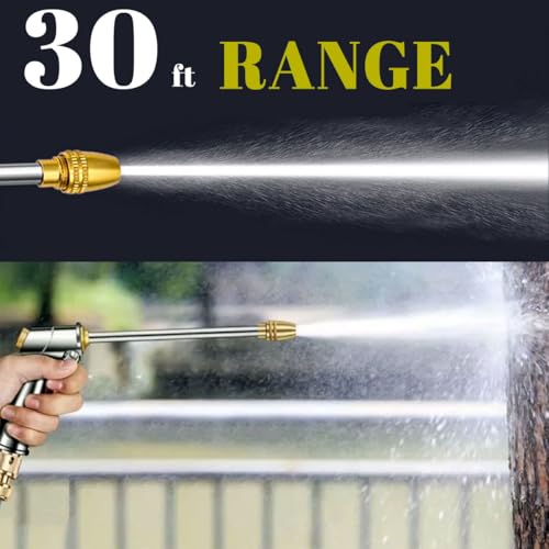 Garden Hose Nozzle Sprayer High Pressure Garden Hose Nozzle Heavy Duty Water Sprayer for Garden Spray Patio Outdoor Washer Pet Shower Car Wash attachment - color: Silver
