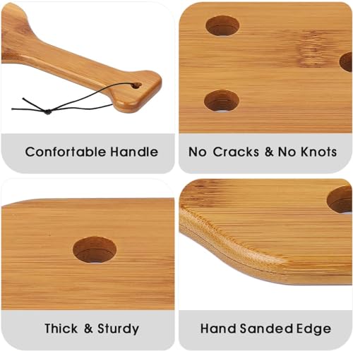 16inch Bamboo Paddle with Holes,Unfinished Wooden Paddle,1 Pack | Size : 16 x 4 x 0.6 Inches, Thickened Bamboo With Airflow Holes, Smooth Surface for Crafts and Decorating - size: 16 inch