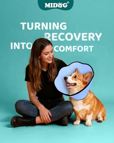 MIDOG Dog Cone Collar After Surgery, Soft Dog Cone Alternative to Stop Licking,Adjustable Elizabethan Recovery Cones for Small to Large Sized Dogs - color: Blue, size: XS